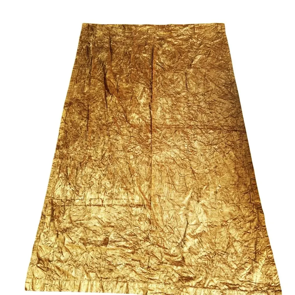 2 panels West Elm Gold Velvet Blackout Curtains 48x84”